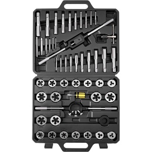 VEVOR Tap and Die Set, 86-Piece Metric and SAE Sizes M3 to M12, #4 to 5/8″, with Coarse and Fine Thread Taps and Dies, Wrench, Carrying Case and Complete Accessories, for Threading and Rethreading(Large-51pcs-SAE)