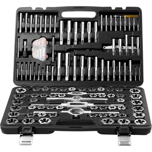 VEVOR Tap and Die Set, 86-Piece Metric and SAE Sizes M3 to M12, #4 to 5/8″, with Coarse and Fine Thread Taps and Dies, Wrench, Carrying Case and Complete Accessories, for Threading and Rethreading(116pcs)