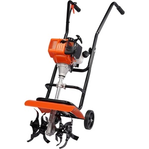 VEVOR Tiller Cultivator Gas Powered, 43CC 2-Stroke Garden Cultivator, Tiller with 4 Steel Adjustable Front Tines for Lawn, Garden and Field Soil Cultivation(31CC 4-Stroke)