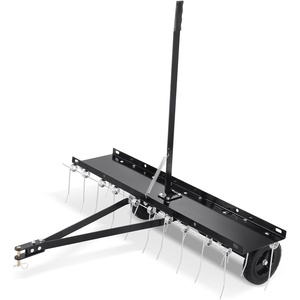 VEVOR Tow Behind Dethatcher, 40-inch Tow Dethatcher with 20 Spring Steel Tines, Lawn Dethatcher Rake for ATV or Mower, Tow Behind Lawn Rake with Lift Handle for Garden Farm Grass(40″Tow Dethatcher)
