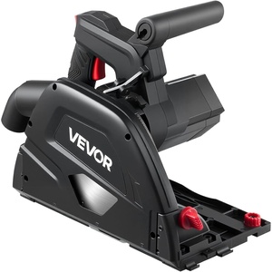 VEVOR Track Saw, 6-1/2-Inch, Plunge-Cut Circular Saw Kit, Tracksaw with 48-Tooth Carbide-Tipped Blade, 0-45° Angle Adjustment, 2.16 in Cutting Depth, for Wood, Plastic, Guide Rail Not Included, Black(Black)