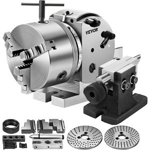 Vevor 5Inch 3 Jaw Chuck Dividing Head Set Precision Semi Universal Dividing Head for Milling Machine Rotary Table Tailstock Milling Set(Dividing Head)