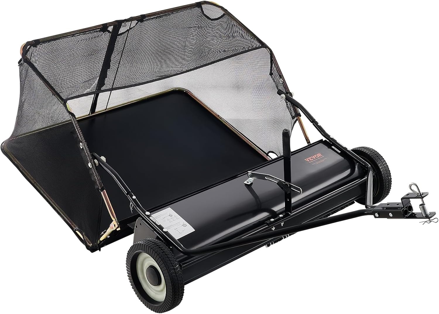 image:imageVEVOR 52 in Tow Behind Lawn Sweeper 26 cuft Large Yard Sweeper Adjustable Sweeping Height Heavy Duty Leaf amp Grass Collector with Dumping Rope Pull Behind Sweepers for Debris Grass Clippings42 Inch