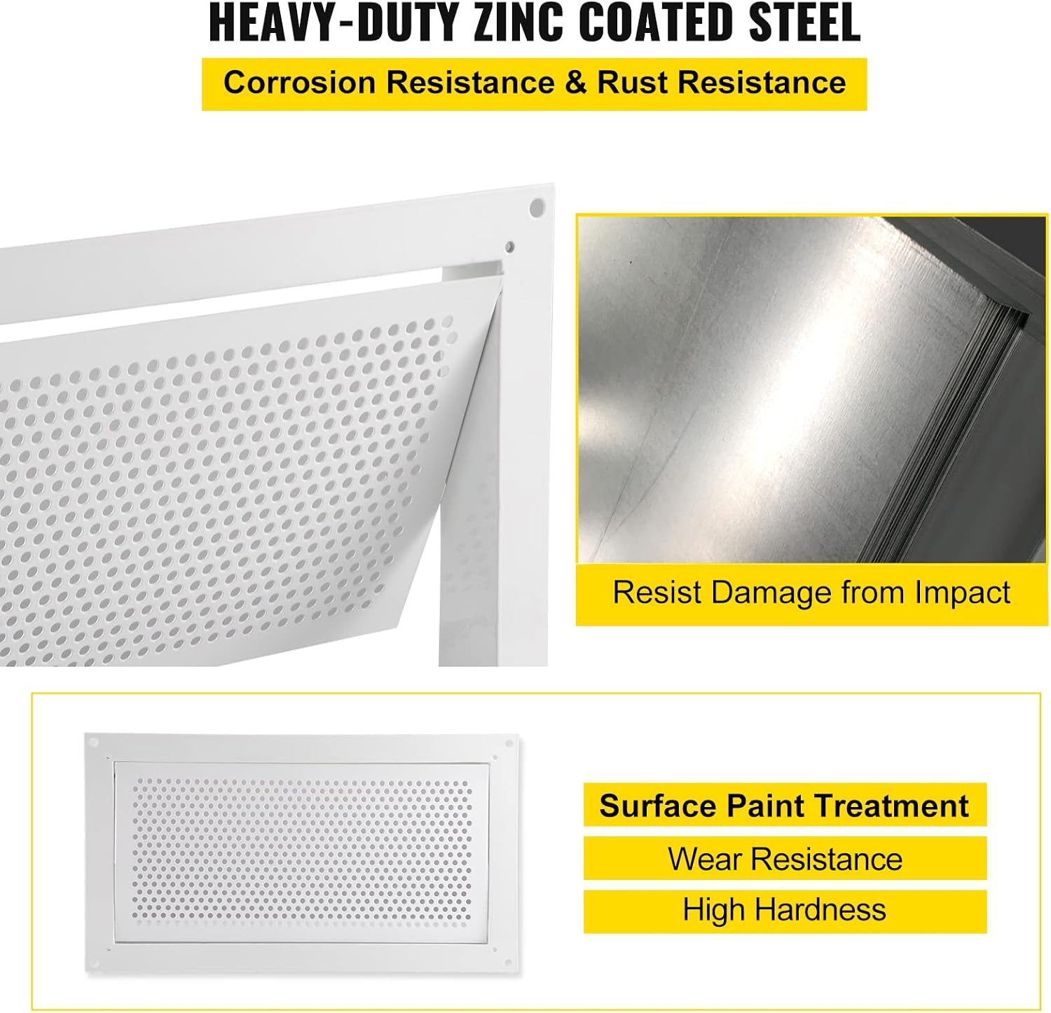 image:imageVEVOR 8x16 Inch Crawl Space Flood Vent Wall Mounted White Foundation Vent to Reduce Flood Risk amp Damage for Crawl Spaces GaragesWhite
