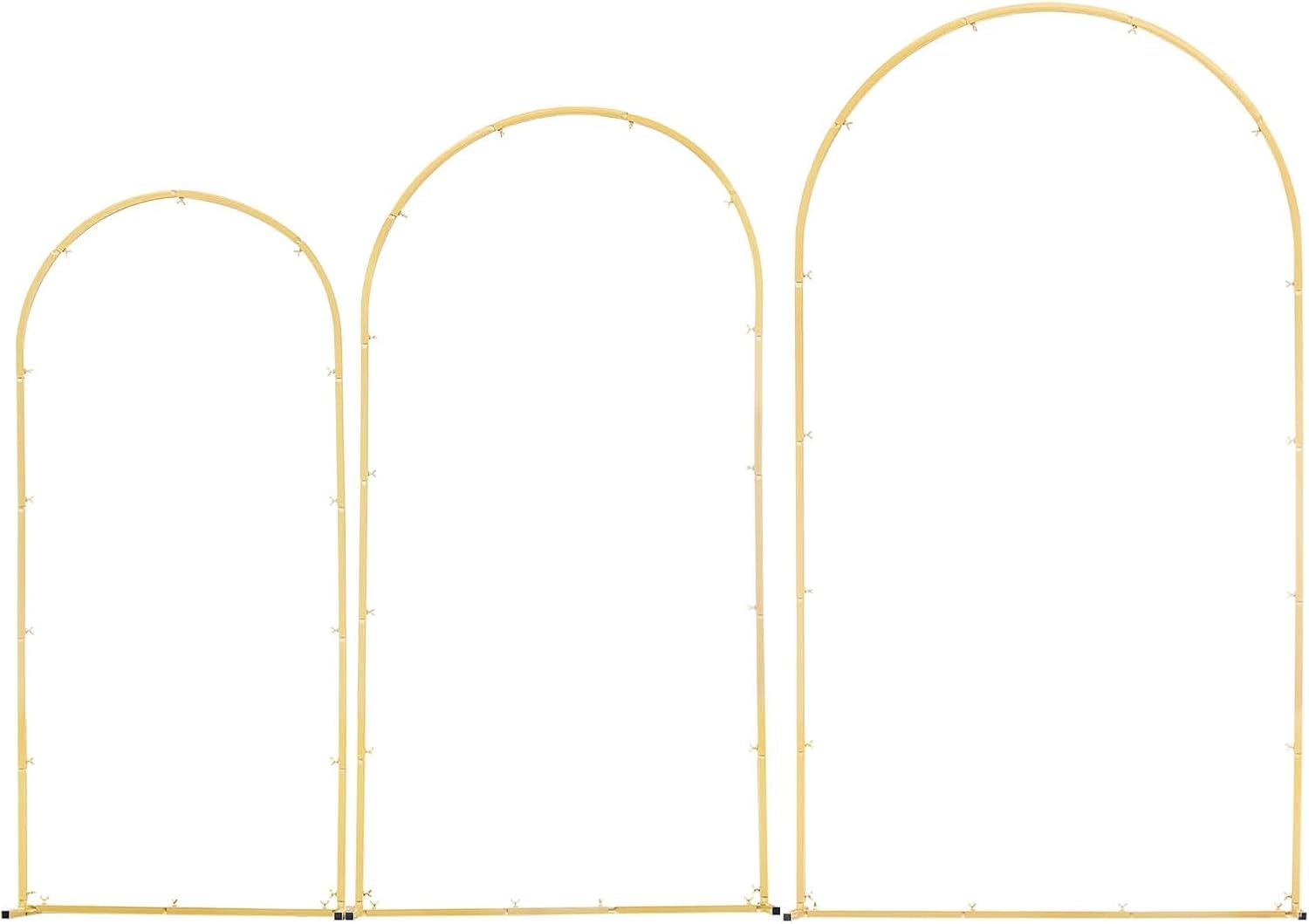 image:imageVEVOR Arch Backdrop Stand 66 x 33 ft Stable Structure Easy Assembly 1 Set Gold Metal Arch Backdrop Stand for Wedding Birthday Party Graduation Holiday Celebration and Ceremony Decoration72ft 66ft 6ft