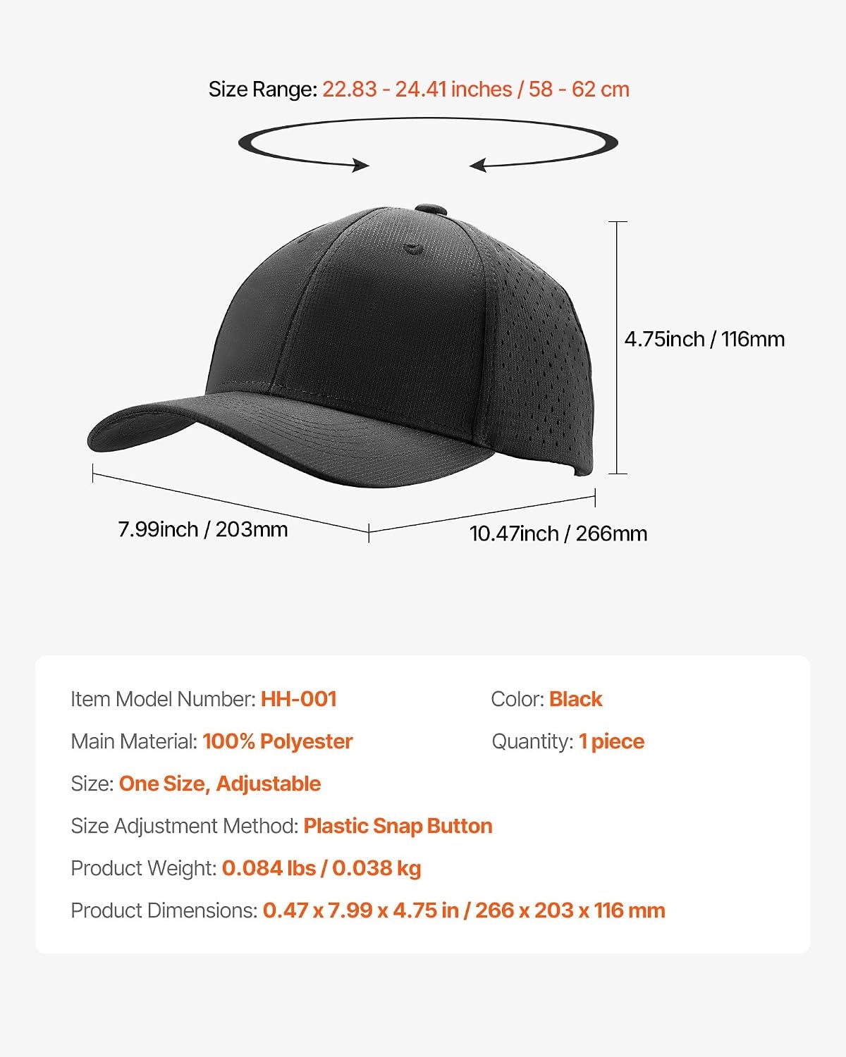 image:imageVEVOR Baseball Cap1