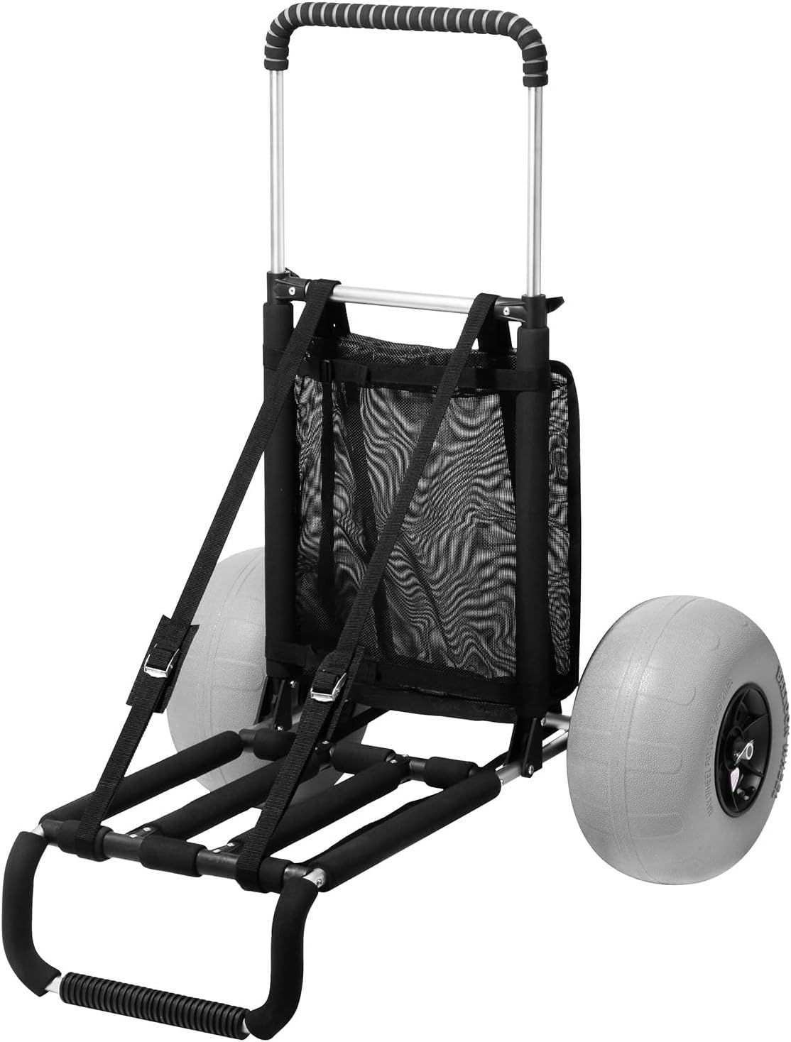 image:imageVEVOR Beach Dolly with Big Wheels for Sand 154 x 157 Cargo Deck w 10 PE Solid Wheels 69LBS Loading Capacity Folding Sand Cart Heavy Duty Cart for Picnic Camping Fishing Beach Gardening30 x 15 Cargo Deck 12 Balloon Wheels
