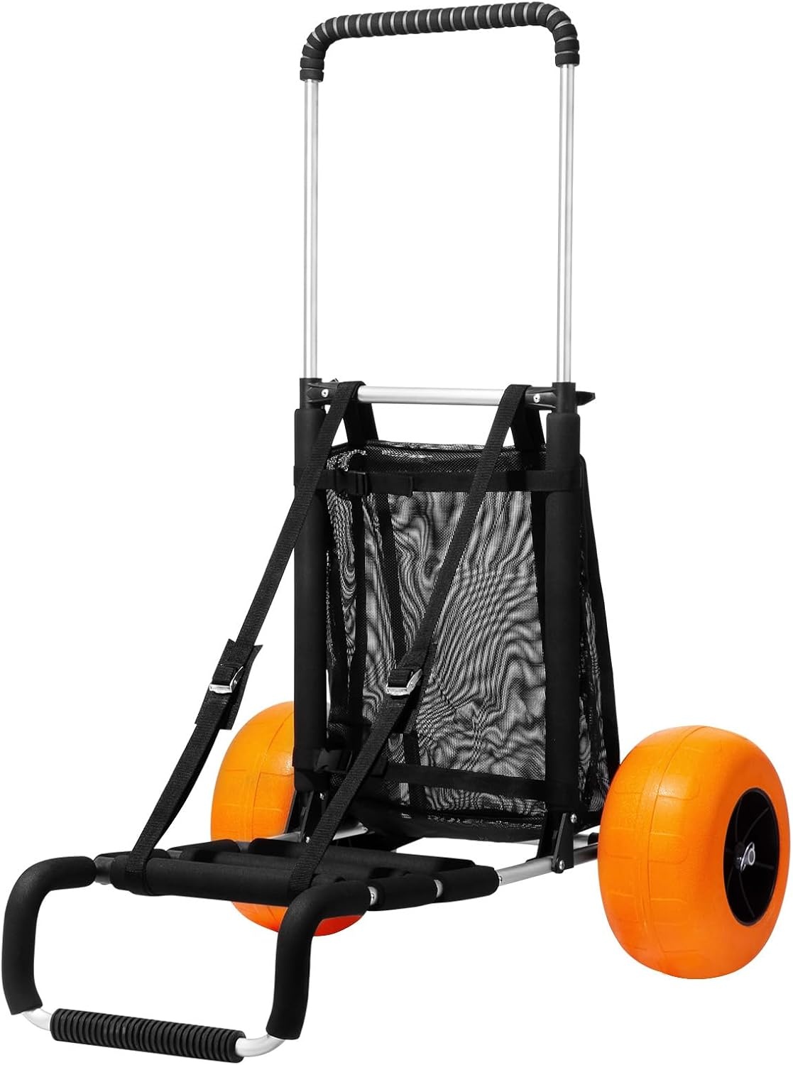 image:imageVEVOR Beach Dolly with Big Wheels for Sand 154 x 157 Cargo Deck w 10 PE Solid Wheels 69LBS Loading Capacity Folding Sand Cart Heavy Duty Cart for Picnic Camping Fishing Beach Gardening30 x 15 Cargo Deck 12 Balloon Wheels