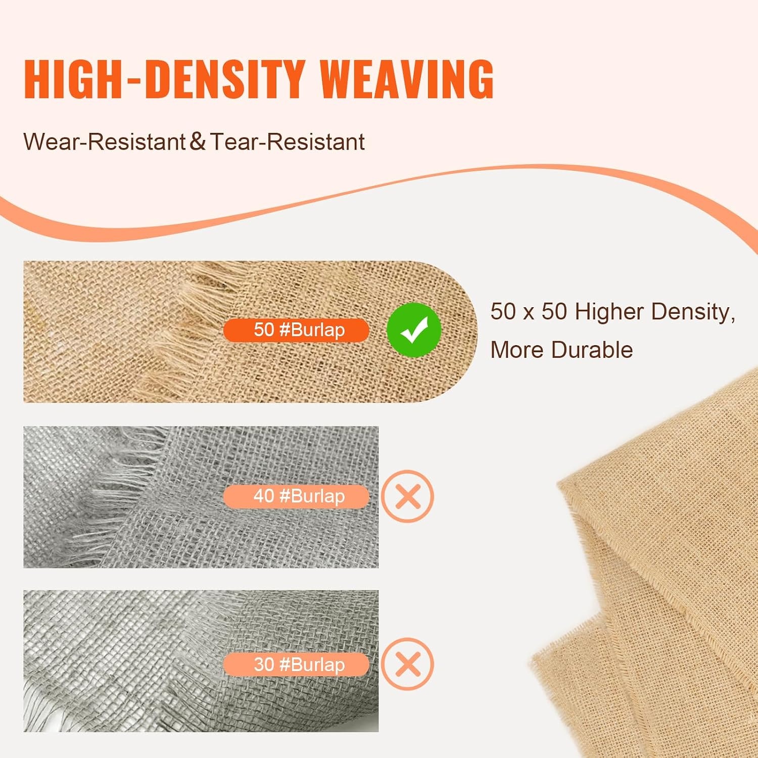 image:imageVEVOR Burlap Fabric Roll 40 x 75 ft High Density Wide Natural Burlap Fabric Rolls Jute Fabric Burlap Tree Wrap Roll for Gardening Home Decor Crafts Plant amp Tree Winter Covering40 inch x 75 ft