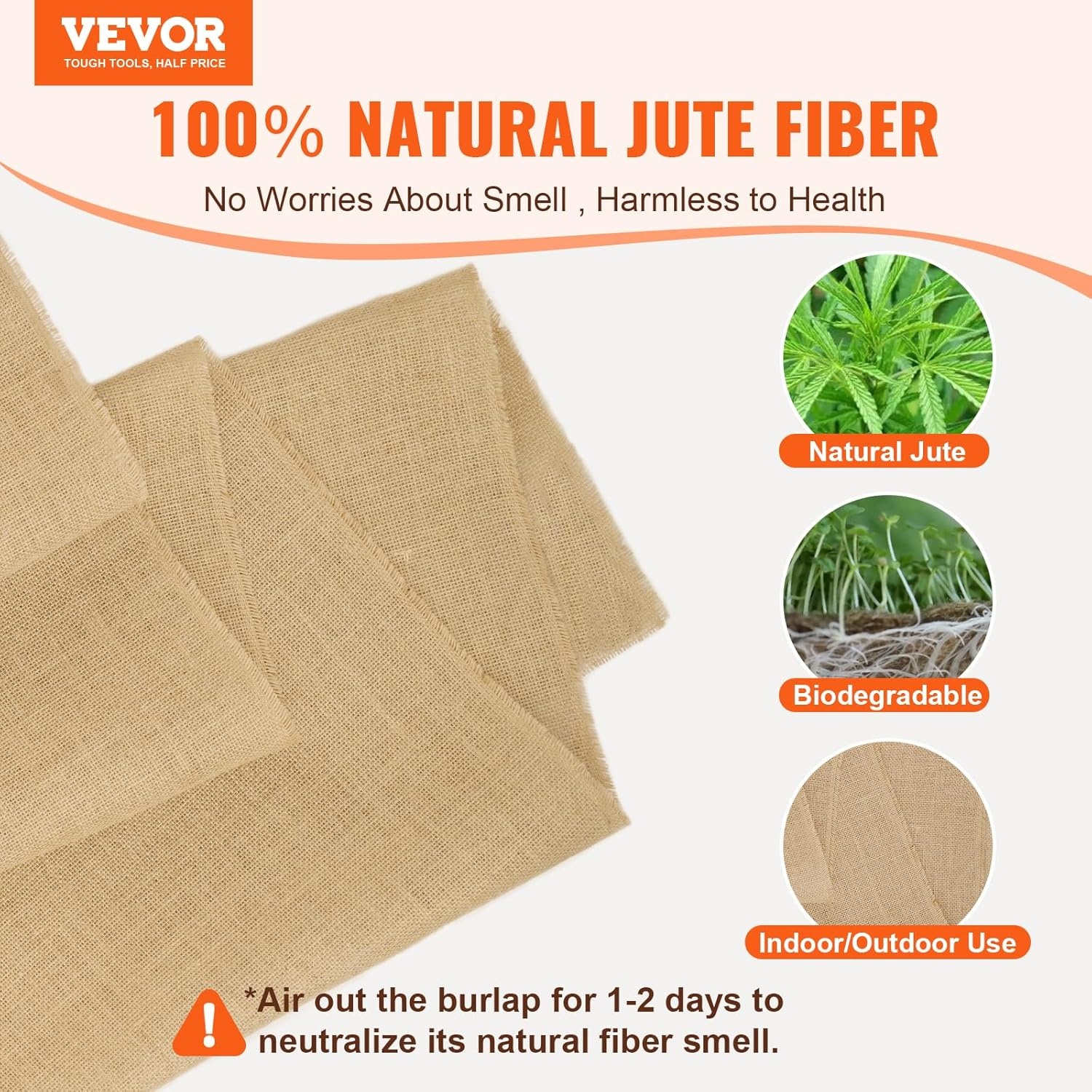 image:imageVEVOR Burlap Fabric Roll 40 x 75 ft High Density Wide Natural Burlap Fabric Rolls Jute Fabric Burlap Tree Wrap Roll for Gardening Home Decor Crafts Plant amp Tree Winter Covering40 inch x 300 ft