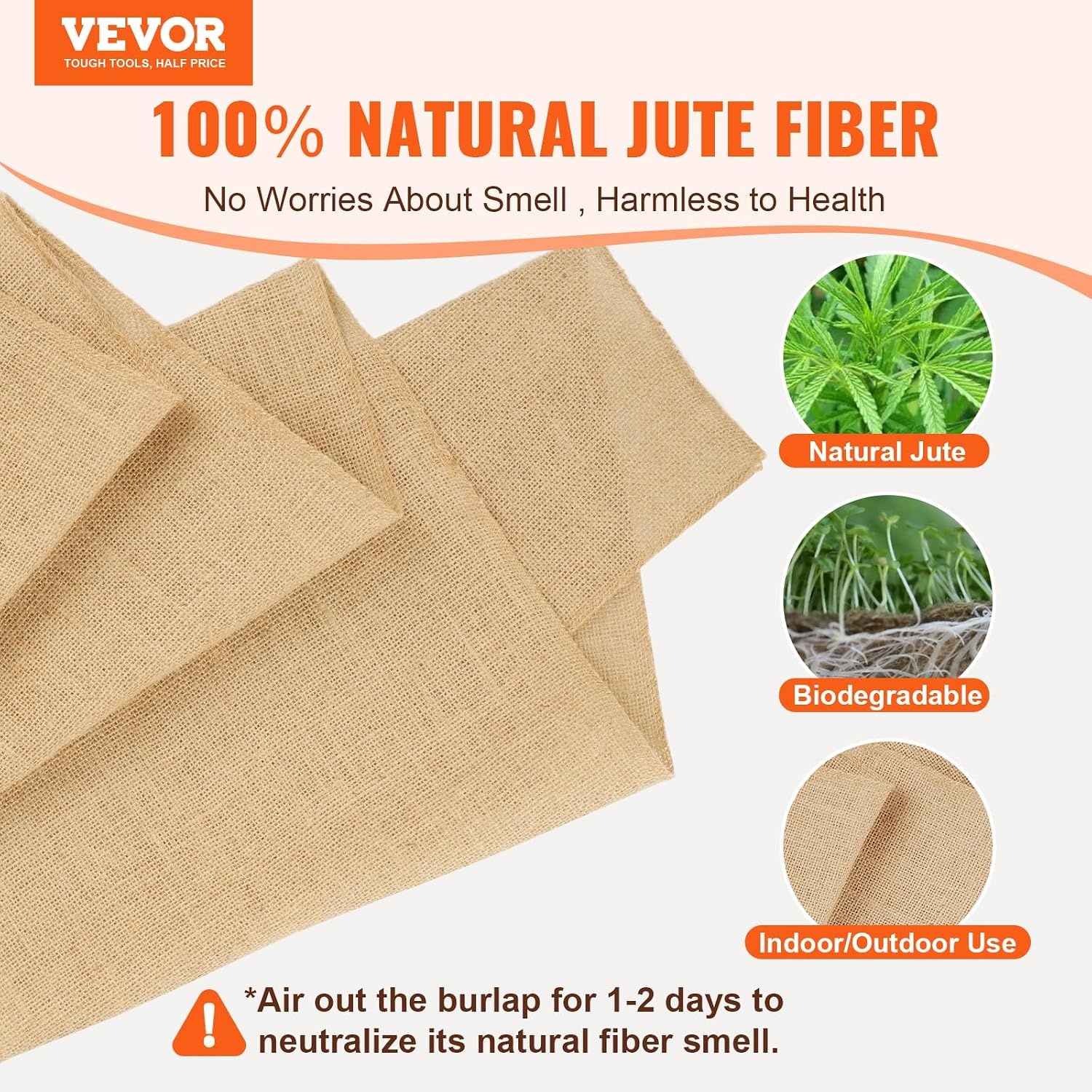 image:imageVEVOR Burlap Fabric Roll 40 x 75 ft High Density Wide Natural Burlap Fabric Rolls Jute Fabric Burlap Tree Wrap Roll for Gardening Home Decor Crafts Plant amp Tree Winter Covering14 inch x 150 ft