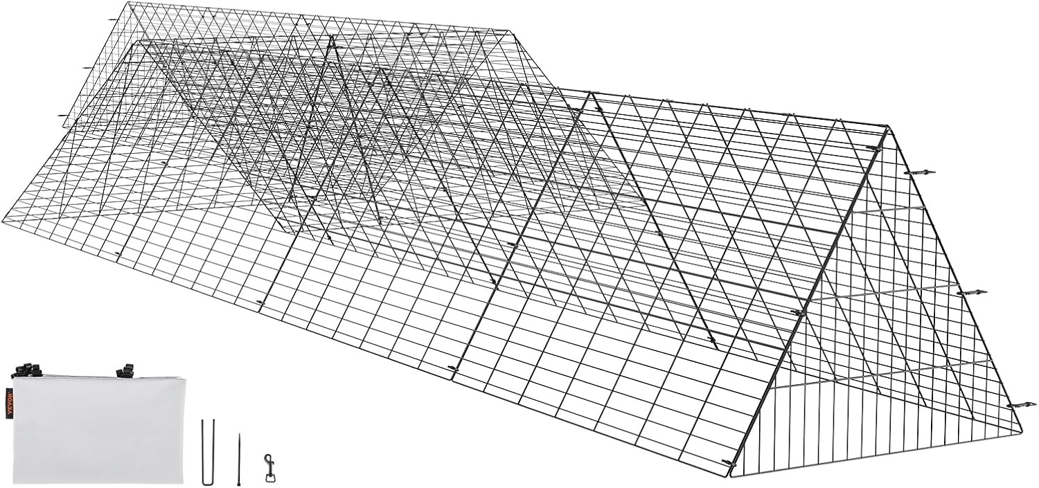 image:imageVEVOR Chicken Tunnels for Yard DIY Metal Poultry Playpen for Outside with Waterproof Cover amp Corner Frames 2 Sets 2362 x 1575 x 242 inchLxWxH Also Widely Used for Ducks Rabbits Geese CoopPanel Corner Tarp