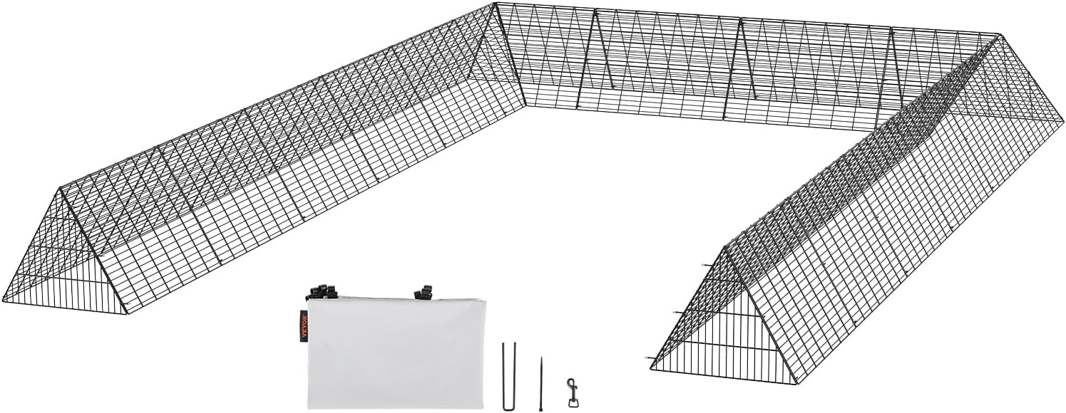 image:imageVEVOR Chicken Tunnels for Yard DIY Metal Poultry Playpen for Outside with Waterproof Cover amp Corner Frames 2 Sets 2362 x 1575 x 242 inchLxWxH Also Widely Used for Ducks Rabbits Geese CoopPanel Corner Tarp
