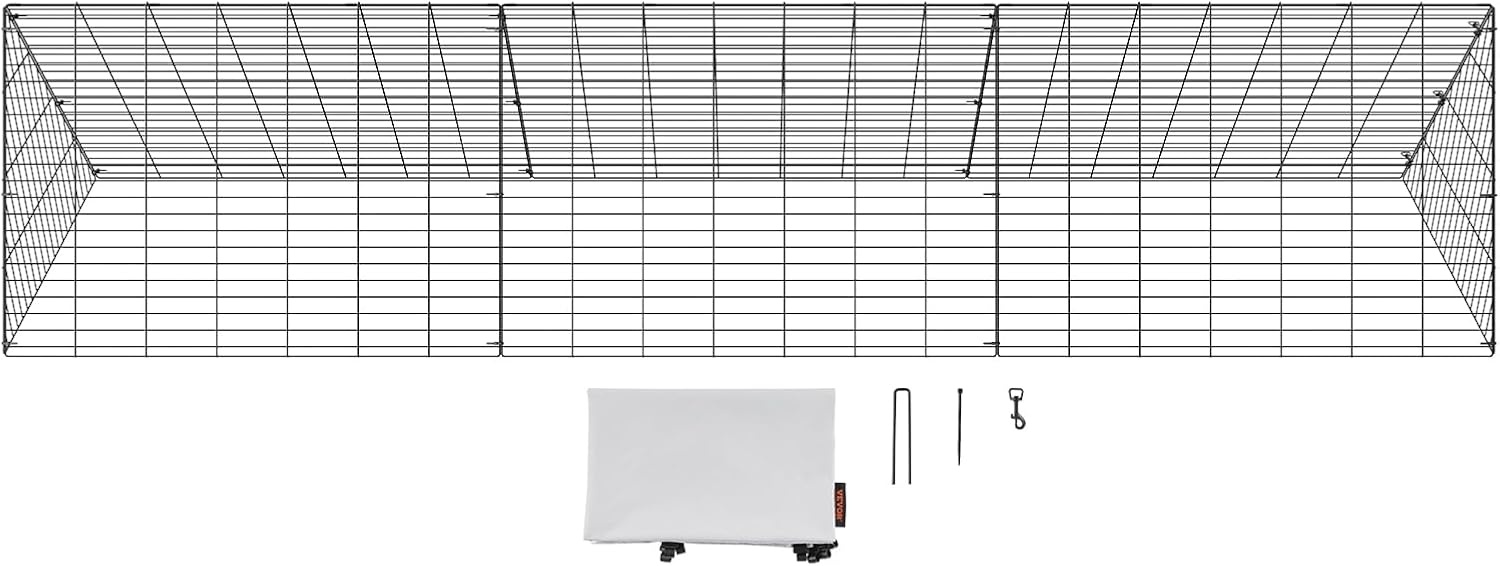 image:imageVEVOR Chicken Tunnels for Yard DIY Metal Poultry Playpen for Outside with Waterproof Cover amp Corner Frames 2 Sets 2362 x 1575 x 242 inchLxWxH Also Widely Used for Ducks Rabbits Geese CoopSingle Panel Tarp