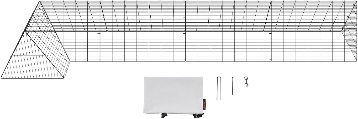 image:imageVEVOR Chicken Tunnels for Yard DIY Metal Poultry Playpen for Outside with Waterproof Cover amp Corner Frames 2 Sets 2362 x 1575 x 242 inchLxWxH Also Widely Used for Ducks Rabbits Geese CoopPanel Corner Tarp