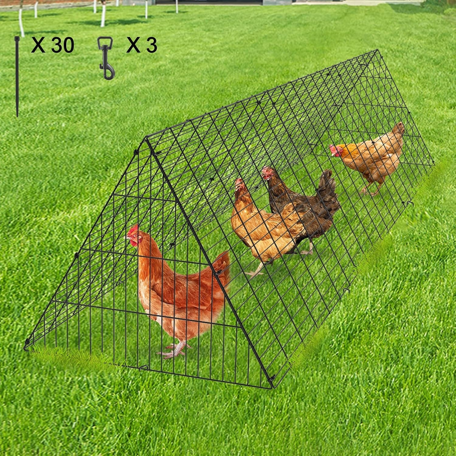 image:imageVEVOR Chicken Tunnels for Yard DIY Metal Poultry Playpen for Outside with Waterproof Cover amp Corner Frames 2 Sets 2362 x 1575 x 242 inchLxWxH Also Widely Used for Ducks Rabbits Geese CoopSingle Panel Tarp