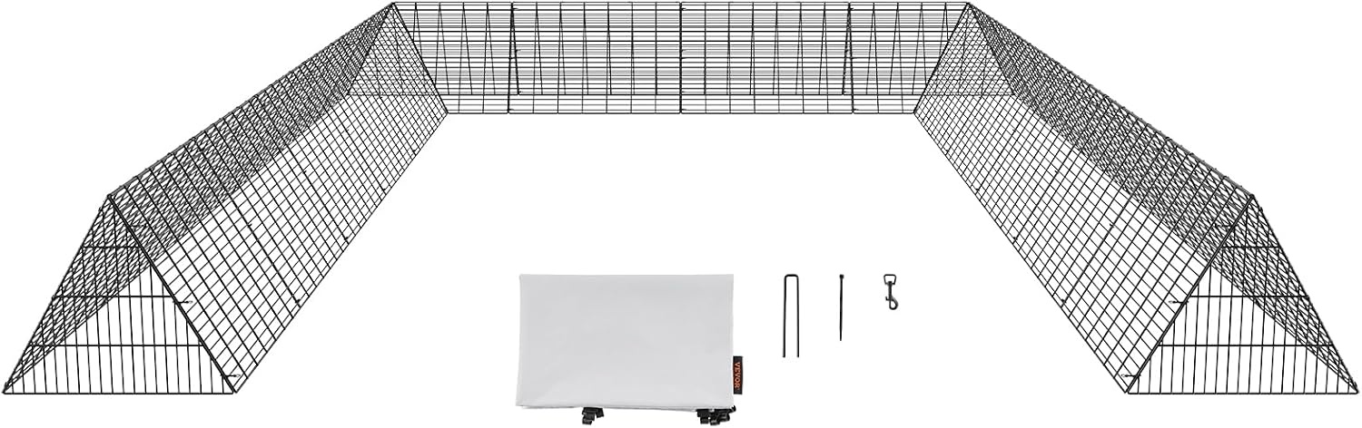 image:imageVEVOR Chicken Tunnels for Yard DIY Metal Poultry Playpen for Outside with Waterproof Cover amp Corner Frames 2 Sets 2362 x 1575 x 242 inchLxWxH Also Widely Used for Ducks Rabbits Geese CoopPanel Corner Tarp