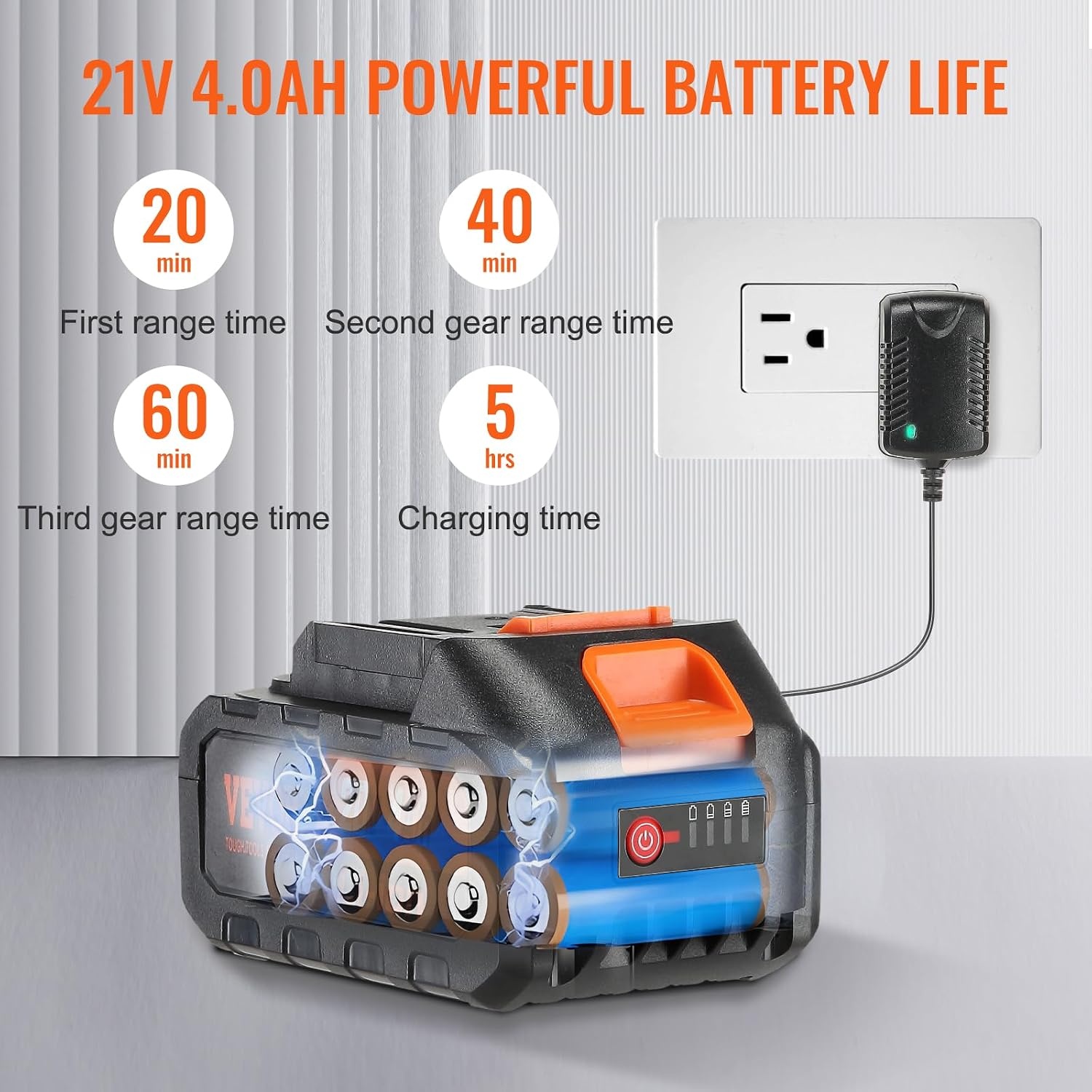 image:imageVEVOR Cordless Pressure Washer 652PSI 10GPM BRUSHLESS Motor Rechargeable 40Ah Battery Powered Handheld HighPressure Car Washer Gun with Charger 6in1 Nozzle for HomeFloor Cleaning amp Watering652 PSI