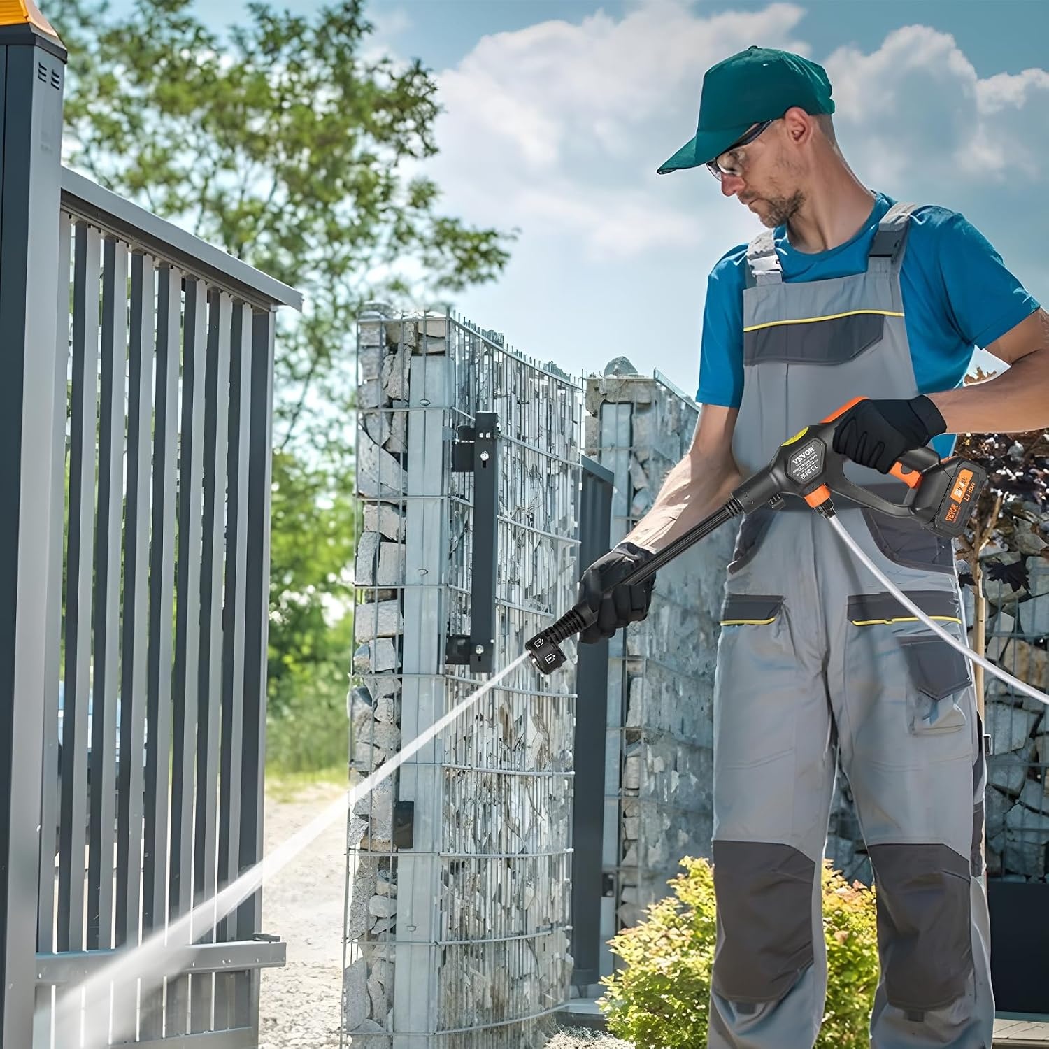 image:imageVEVOR Cordless Pressure Washer 652PSI 10GPM BRUSHLESS Motor Rechargeable 40Ah Battery Powered Handheld HighPressure Car Washer Gun with Charger 6in1 Nozzle for HomeFloor Cleaning amp Watering652 PSI