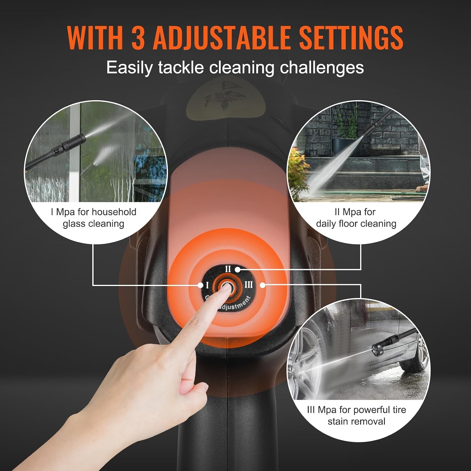 image:imageVEVOR Cordless Pressure Washer 652PSI 10GPM BRUSHLESS Motor Rechargeable 40Ah Battery Powered Handheld HighPressure Car Washer Gun with Charger 6in1 Nozzle for HomeFloor Cleaning amp Watering652 PSI
