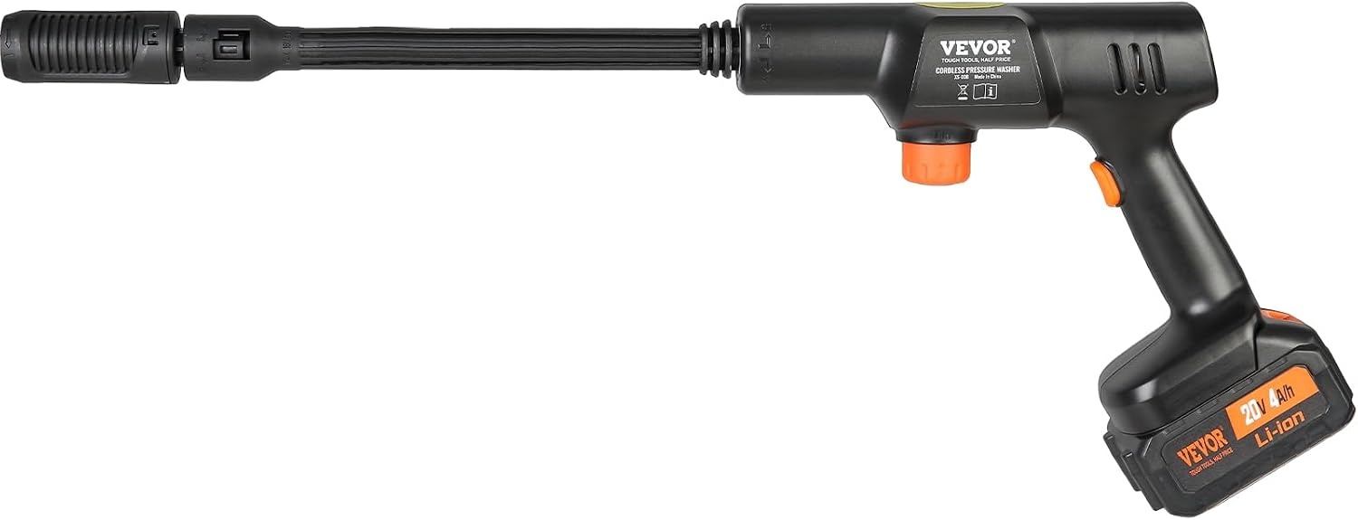 image:imageVEVOR Cordless Pressure Washer 652PSI 10GPM BRUSHLESS Motor Rechargeable 40Ah Battery Powered Handheld HighPressure Car Washer Gun with Charger 6in1 Nozzle for HomeFloor Cleaning amp WateringBRUSHLESS Motor