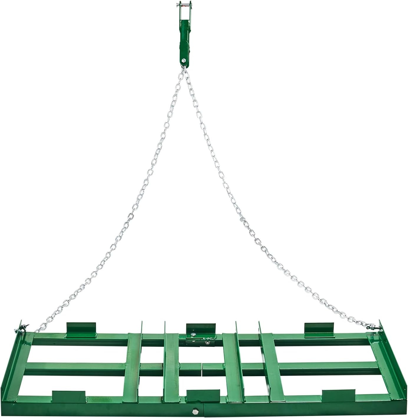 image:imageVEVOR Drag Harrow 8 ft Heavy Duty Tow Behind Drag Harrow with Adjustable Bars amp 72 in Chain Driveway Grader Landscape Rake for ATV UTV Tractor Mower Tow Behind Yard Lawn Leveling Tool4 FT Green