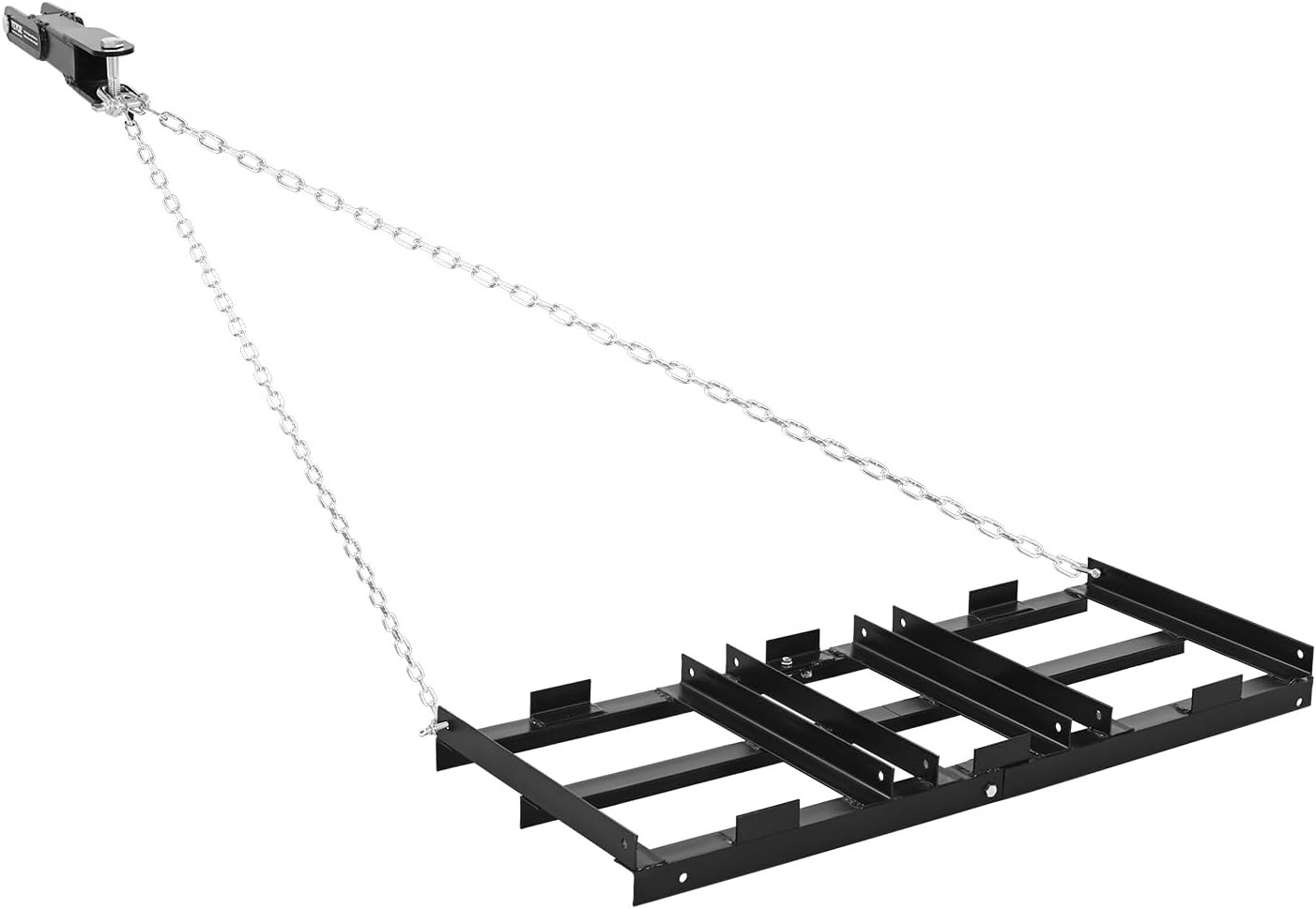 image:imageVEVOR Drag Harrow 8 ft Heavy Duty Tow Behind Drag Harrow with Adjustable Bars amp 72 in Chain Driveway Grader Landscape Rake for ATV UTV Tractor Mower Tow Behind Yard Lawn Leveling Tool4 FT Black