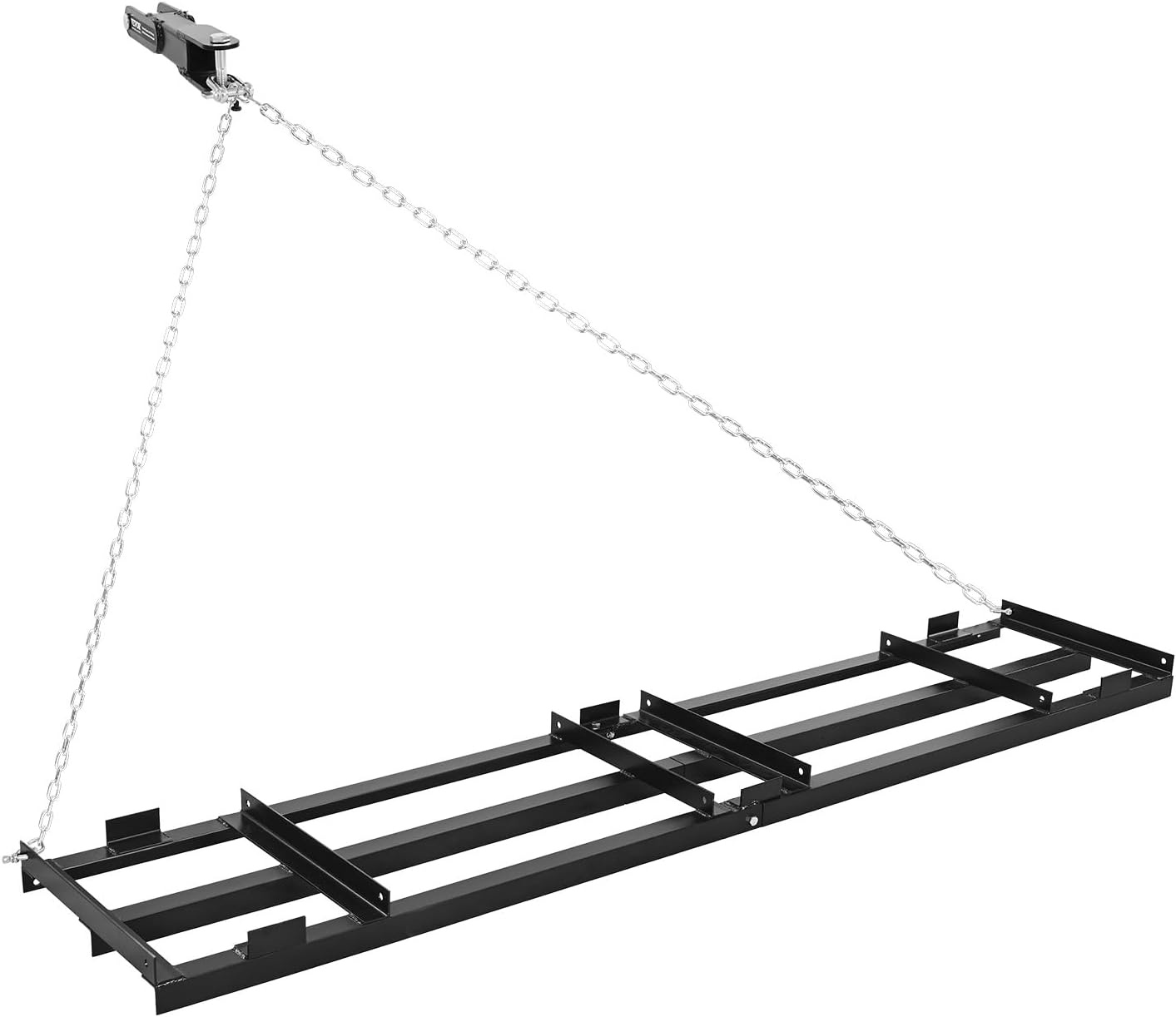 image:imageVEVOR Drag Harrow 8 ft Heavy Duty Tow Behind Drag Harrow with Adjustable Bars amp 72 in Chain Driveway Grader Landscape Rake for ATV UTV Tractor Mower Tow Behind Yard Lawn Leveling Tool8 FT Black