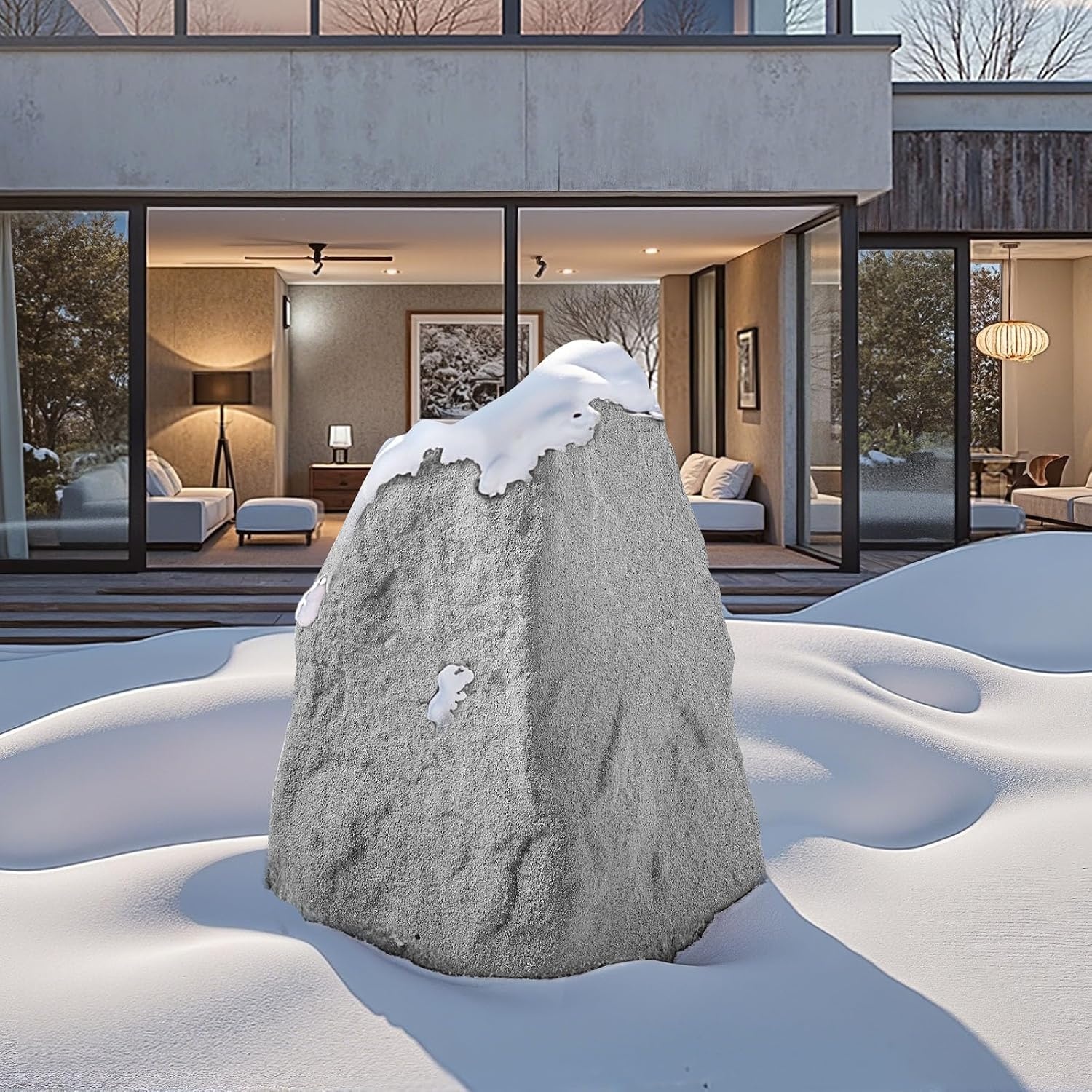 image:imageVEVOR Faux Rock Cover Outdoor Fake Rock Well Pump Cover Realistic Natural Texture Lightweight amp WeatherResistant Polyresin Artificial Boulder for Landscaping Garden Yard Dcor Grey Medium SizeIrregular coneMedium sizedark grey