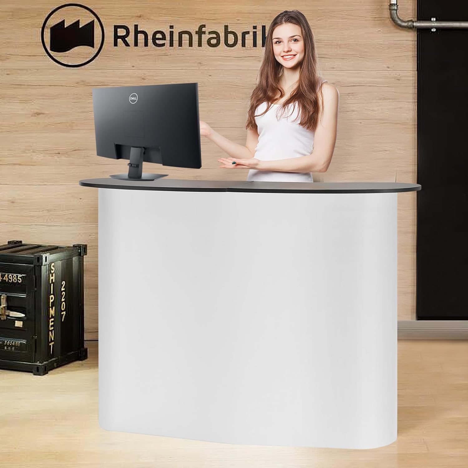 image:imageVEVOR Folding Portable Bar Table 433 x 152 x 348 in with Carry Bag 2 Storage Shelves and Detachable Skirt Quick and Easy Setup Foldable Mobile Bartending Station for Events Party Tradeshow51 Length