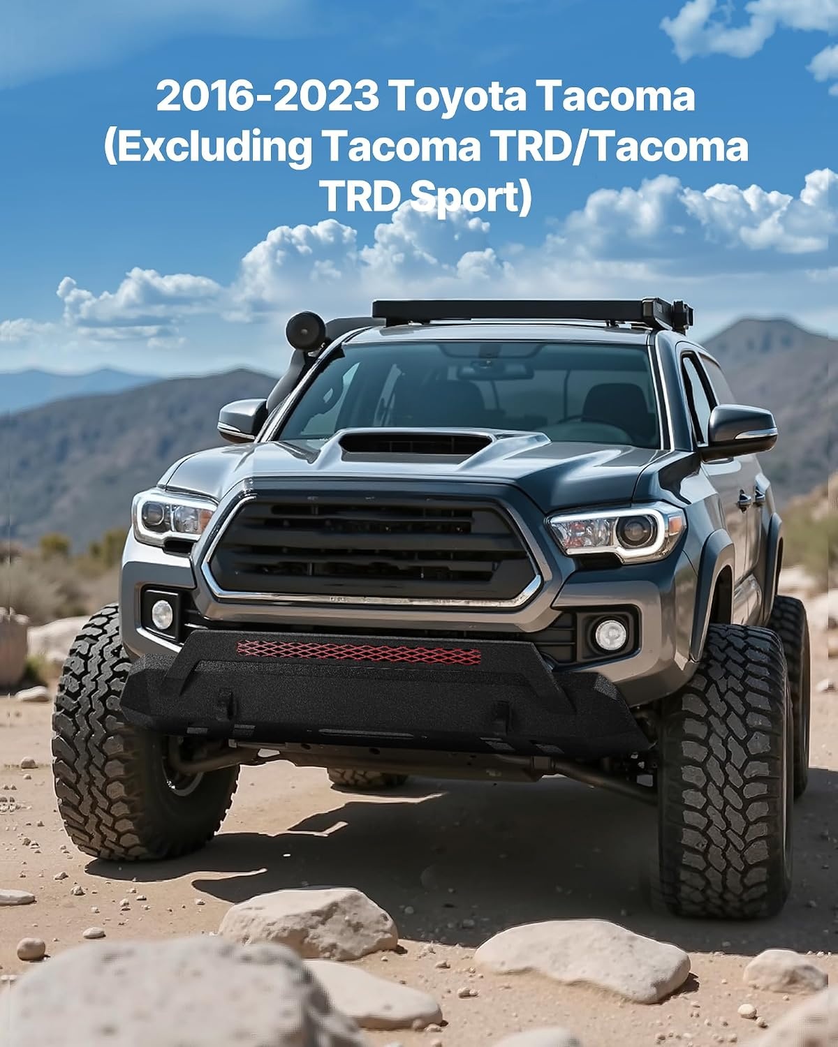 image:imageVEVOR Front Bumper Compatible with 20162023 Toyota Tacoma Excluding Tacoma TRDTacoma TRD Sport Pickup Truck Bumper with Winch Plate amp DRing Mounts Steel Front Bumpers with ECoating amp Bull Bar