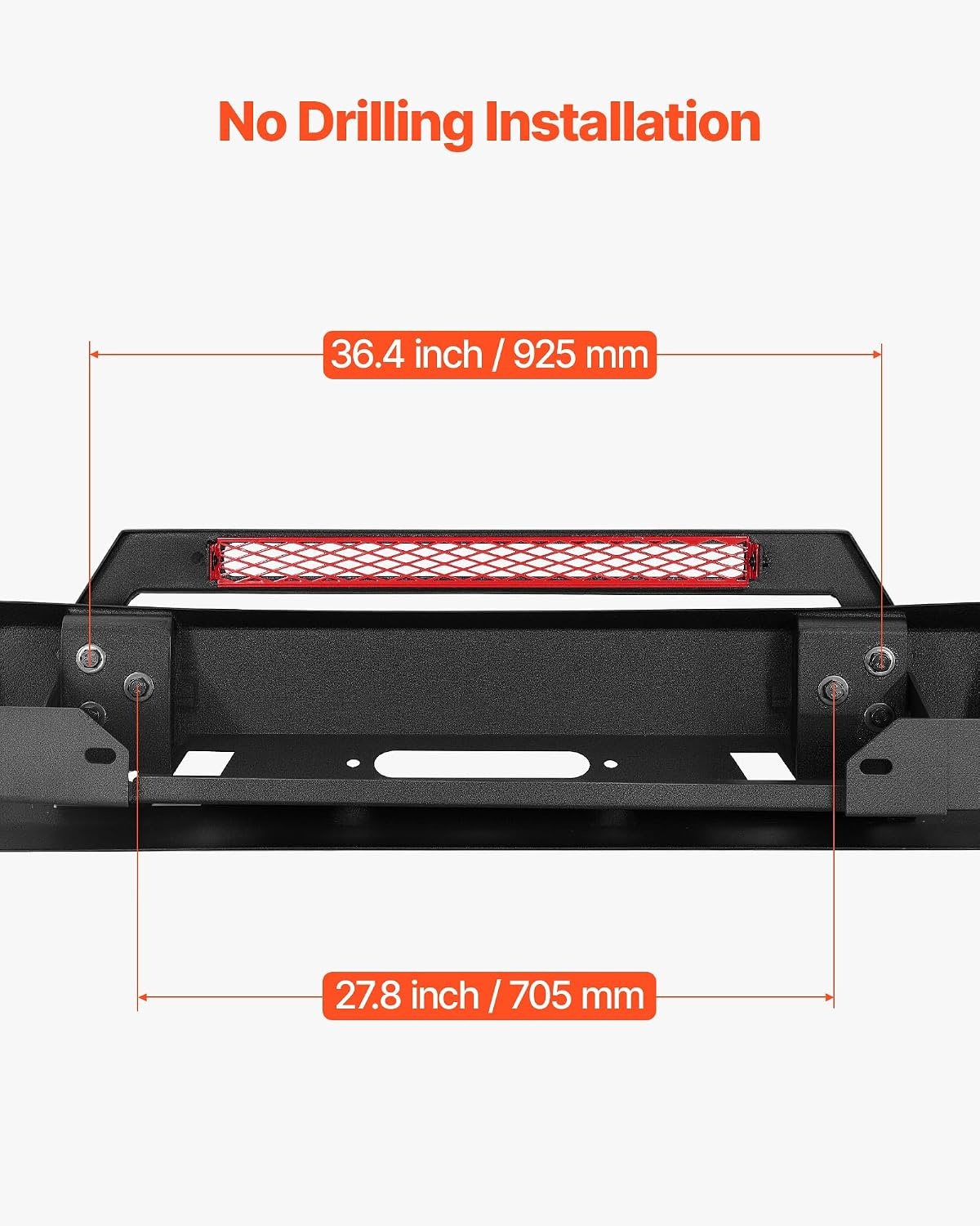 image:imageVEVOR Front Bumper Compatible with 20162023 Toyota Tacoma Excluding Tacoma TRDTacoma TRD Sport Pickup Truck Bumper with Winch Plate amp DRing Mounts Steel Front Bumpers with ECoating amp Bull Bar