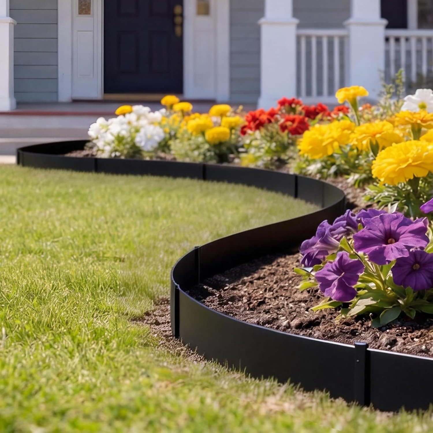 image:imageVEVOR Galvanized Steel Landscape Edging 6Pack 40 x 6 Inch Metal Edging for Landscaping with 6 Mounting Clips Bendable Metal Garden Edge Border for Flower Bed Yard Pathway Black40 L x 6 H 6 Pack