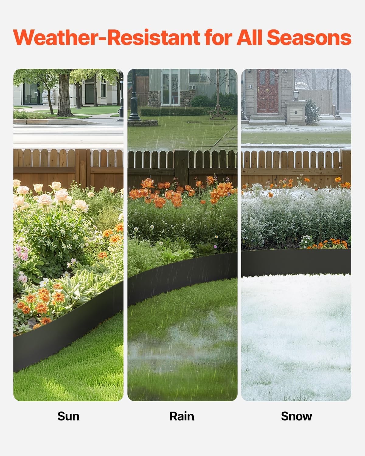image:imageVEVOR Galvanized Steel Landscape Edging 6Pack 40 x 6 Inch Metal Edging for Landscaping with 6 Mounting Clips Bendable Metal Garden Edge Border for Flower Bed Yard Pathway Black40 L x 6 H 6 Pack