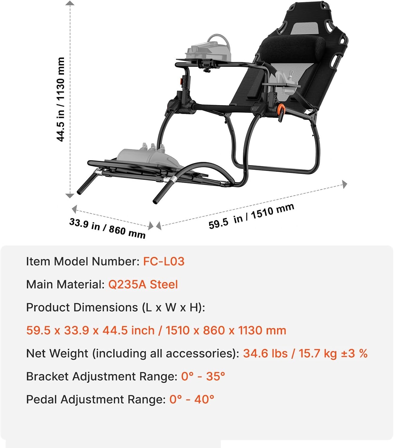 image:imageVEVOR Gaming Racing Wheel Stand Compatible with Logitech G923G920G29 amp Thrustmaster T248P HeavyDuty Adjustable Steering Wheel Stand Cockpit 330 lbs Capacity Compact for Sim Racing HeavyDuty Adjustable Steering Cockpit 330 lbs Capacity Compact for Sim Racing Premium Carbon SteelPortable Small Base