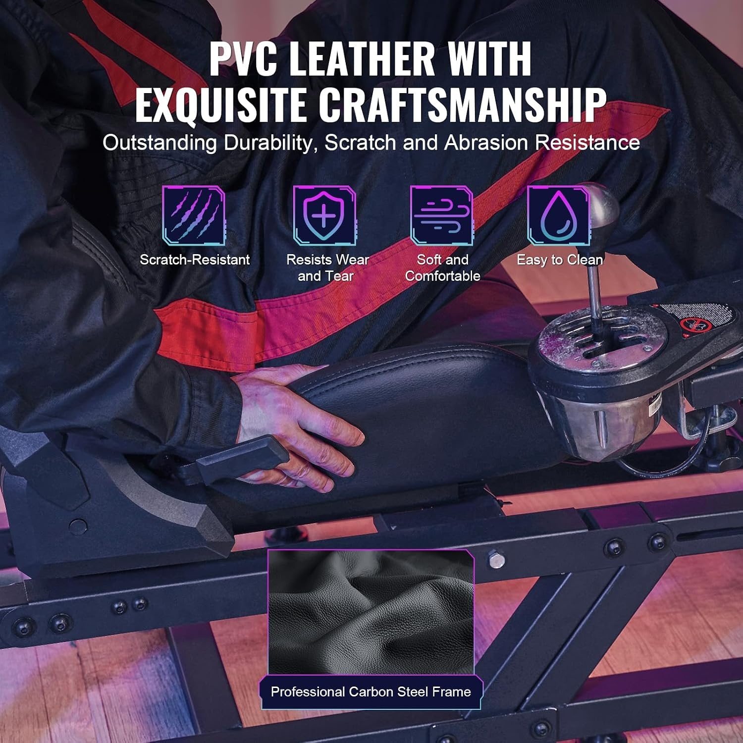 image:imageVEVOR Gaming Racing Wheel Stand Compatible with Logitech G923G920G29 amp Thrustmaster T248P HeavyDuty Adjustable Steering Wheel Stand Cockpit 330 lbs Capacity Compact for Sim Racing HeavyDuty Adjustable Steering Cockpit 330 lbs Capacity Compact for Sim Racing Premium Carbon SteelSmall Base without Wheels