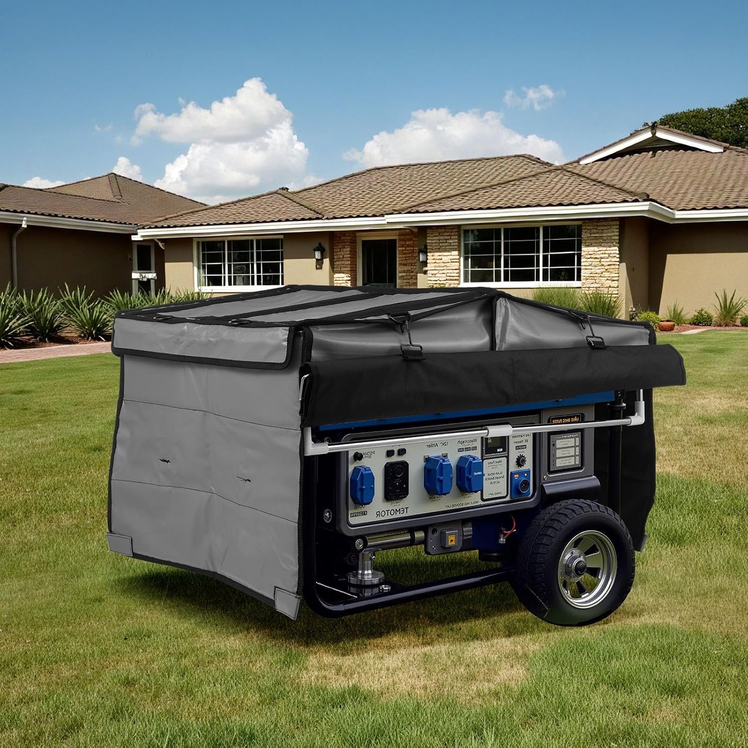 image:imageVEVOR Generator Running Cover 34 x 26 x 21 Inch Waterproof Universal for Most Generators 350012000 Watt Generator Tent while running with Heavy Duty Thicken 420D Oxford Fabric GreyGrey