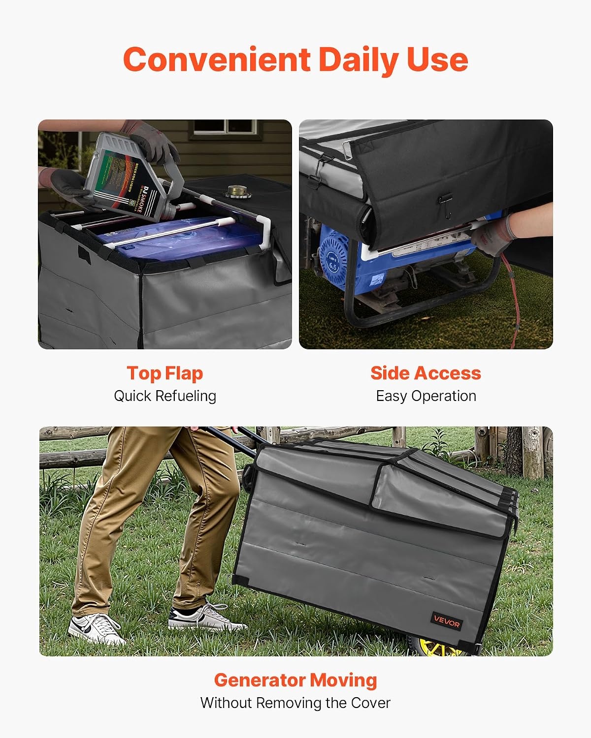 image:imageVEVOR Generator Running Cover 34 x 26 x 21 Inch Waterproof Universal for Most Generators 350012000 Watt Generator Tent while running with Heavy Duty Thicken 420D Oxford Fabric GreyGrey
