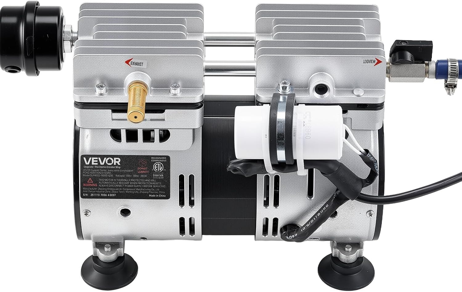 image:imageVEVOR Pond Aerator 550W Power 52CFM for Up to 3 Acre 50 Lake Pond Aeration Kit Includes 34 HP Compressor amp Timer amp Valves Air Compressor for Deep Water Oxygen Circulation for Pond Lake52CFM1 Nano diffuser
