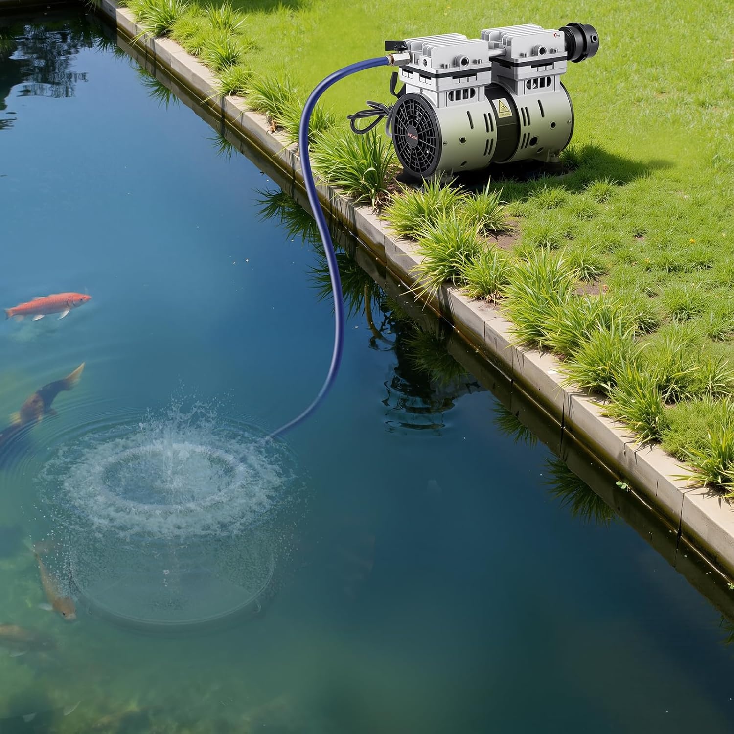 image:imageVEVOR Pond Aerator 550W Power 52CFM for Up to 3 Acre 50 Lake Pond Aeration Kit Includes 34 HP Compressor amp Timer amp Valves Air Compressor for Deep Water Oxygen Circulation for Pond Lake52CFM1 Nano diffuser