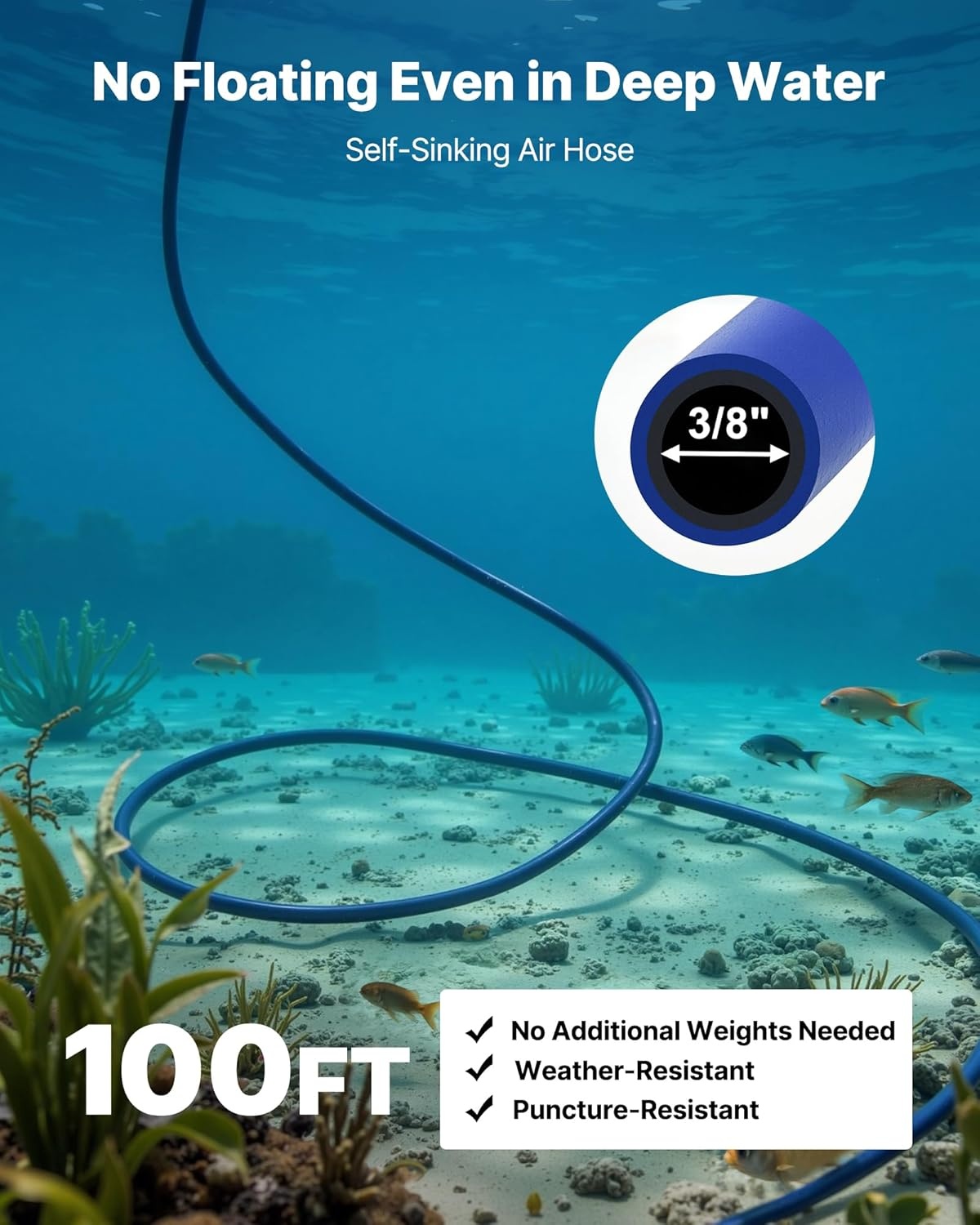image:imageVEVOR Pond Aerator 550W Power 52CFM for Up to 3 Acre 50 Lake Pond Aeration Kit Includes 34 HP Compressor amp Timer amp Valves Air Compressor for Deep Water Oxygen Circulation for Pond Lake52CFM1 Nano diffuser