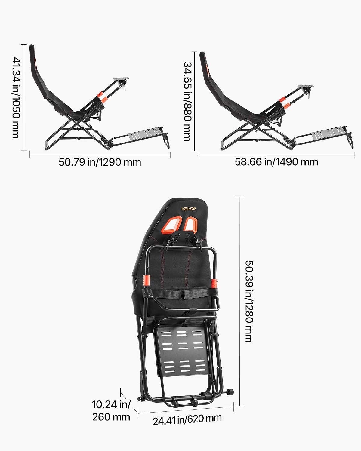 image:imageVEVOR Racing Wheel Stand Adjustable amp Foldable Simulator Stand for Logitech G29 G27 G920 G923 Thrustmaster T300RS T300GT T248 TSPC TSXW Gaming CockpitPedals Simulator NOT Included Fit for Logitech G29 G27 G920 G923 Thrustmaster T300RS T300GT T248 TSPC TSXW Gaming Cockpit Pedals Simulator NOT IncludedPortable Cockpit