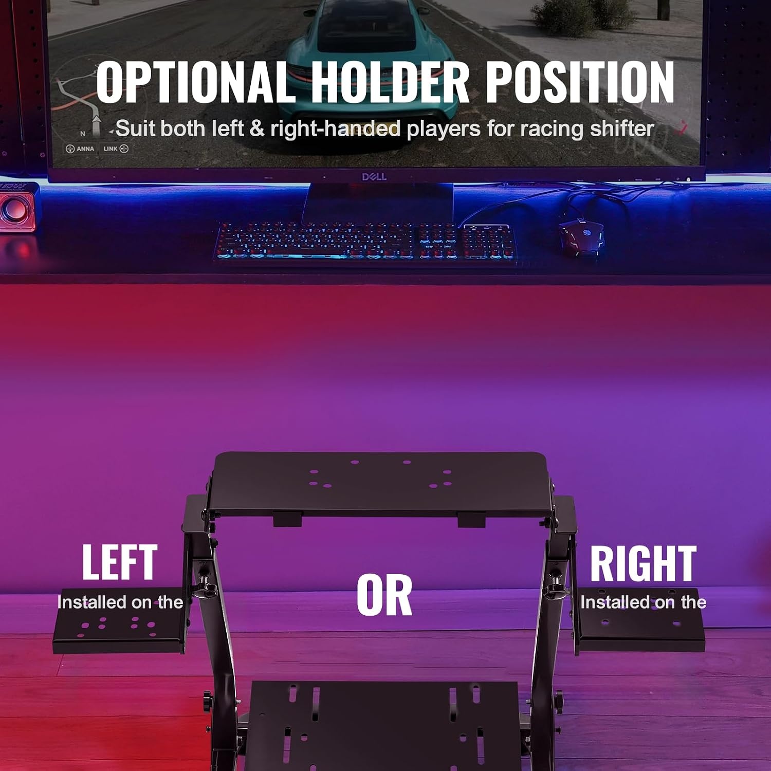 image:imageVEVOR Racing Wheel Stand Adjustable amp Foldable Simulator Stand for Logitech G29 G27 G920 G923 Thrustmaster T300RS T300GT T248 TSPC TSXW Gaming CockpitPedals Simulator NOT Included Fit for Logitech G29 G27 G920 G923 Thrustmaster T300RS T300GT T248 TSPC TSXW Gaming Cockpit Pedals Simulator NOT IncludedLshaped lite