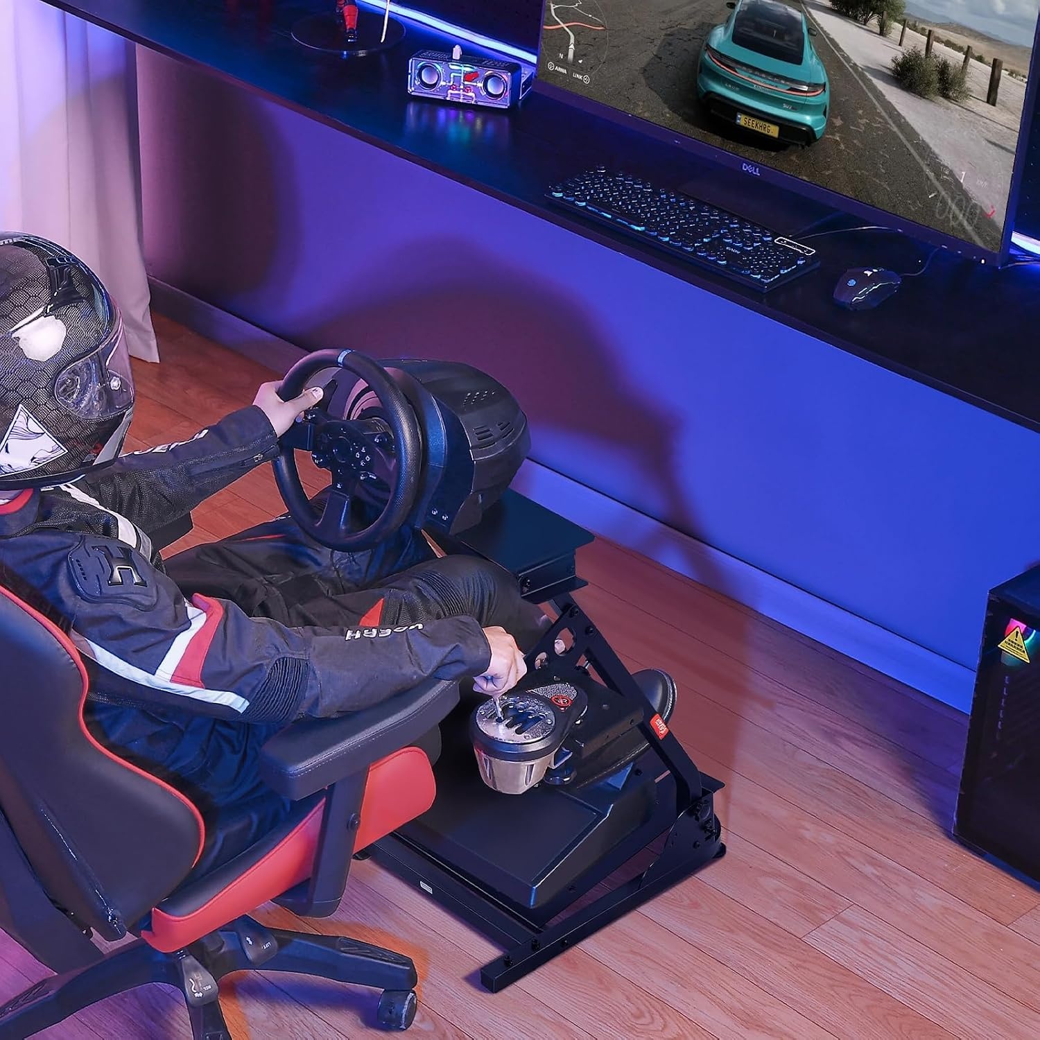 image:imageVEVOR Racing Wheel Stand Adjustable amp Foldable Simulator Stand for Logitech G29 G27 G920 G923 Thrustmaster T300RS T300GT T248 TSPC TSXW Gaming CockpitPedals Simulator NOT Included Fit for Logitech G29 G27 G920 G923 Thrustmaster T300RS T300GT T248 TSPC TSXW Gaming Cockpit Pedals Simulator NOT IncludedLshaped lite