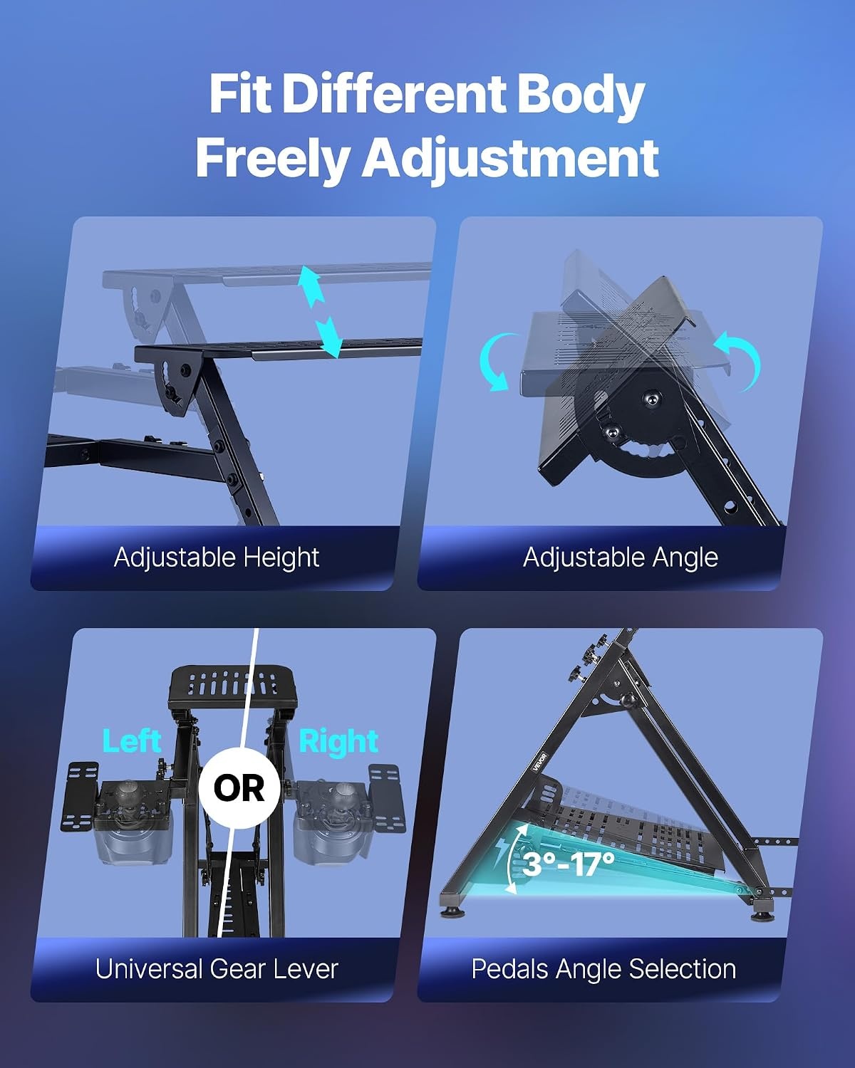 image:imageVEVOR Racing Wheel Stand Adjustable amp Foldable Simulator Stand for Logitech G29 G27 G920 G923 Thrustmaster T300RS T300GT T248 TSPC TSXW Gaming CockpitPedals Simulator NOT Included Fit for Logitech G29 G27 G920 G923 Thrustmaster T300RS T300GT T248 TSPC TSXW Gaming Cockpit Pedals Simulator NOT IncludedXshaped Pro
