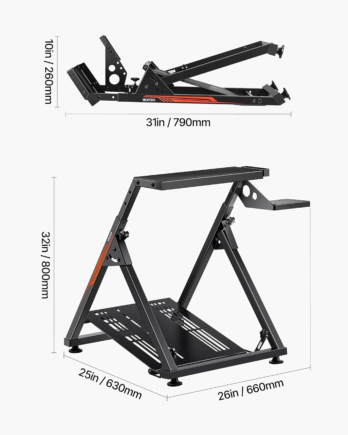 image:imageVEVOR Racing Wheel Stand Adjustable amp Foldable Simulator Stand for Logitech G29 G27 G920 G923 Thrustmaster T300RS T300GT T248 TSPC TSXW Gaming CockpitPedals Simulator NOT Included Fit for Logitech G29 G27 G920 G923 Thrustmaster T300RS T300GT T248 TSPC TSXW Gaming Cockpit Pedals Simulator NOT IncludedXshaped lite