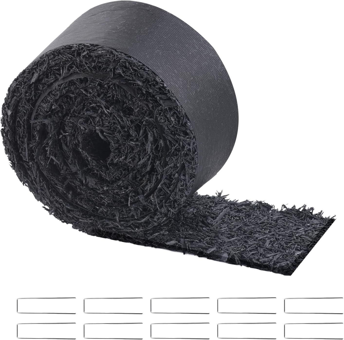 image:imageVEVOR Rubber Mulch Mat Roll 96 x 22 in Recycled Rubber Mulch Mat 05 Thick Cuttable Reduced Weed Growth NaturalLooking Weed Barrier Mat Permanent Walkway Pathway for Landscaping120 x 45 in