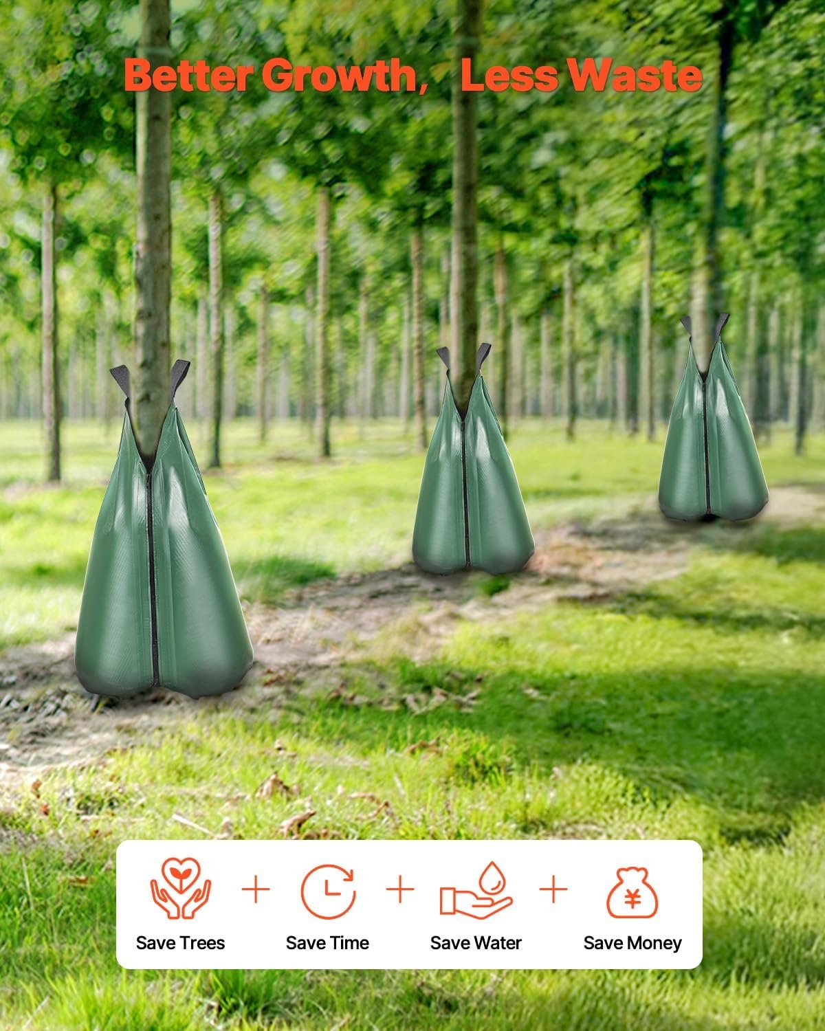 image:imageVEVOR Tree Watering Bag Slow Release 4 Pack 20 Gallons Tree Watering BagsRing Reusable Refillable Tree Irrigation Ring Water Bags Heavy Duty Watering System for Shrub Tree Root Drip Irrigation8Pcs 20Gal