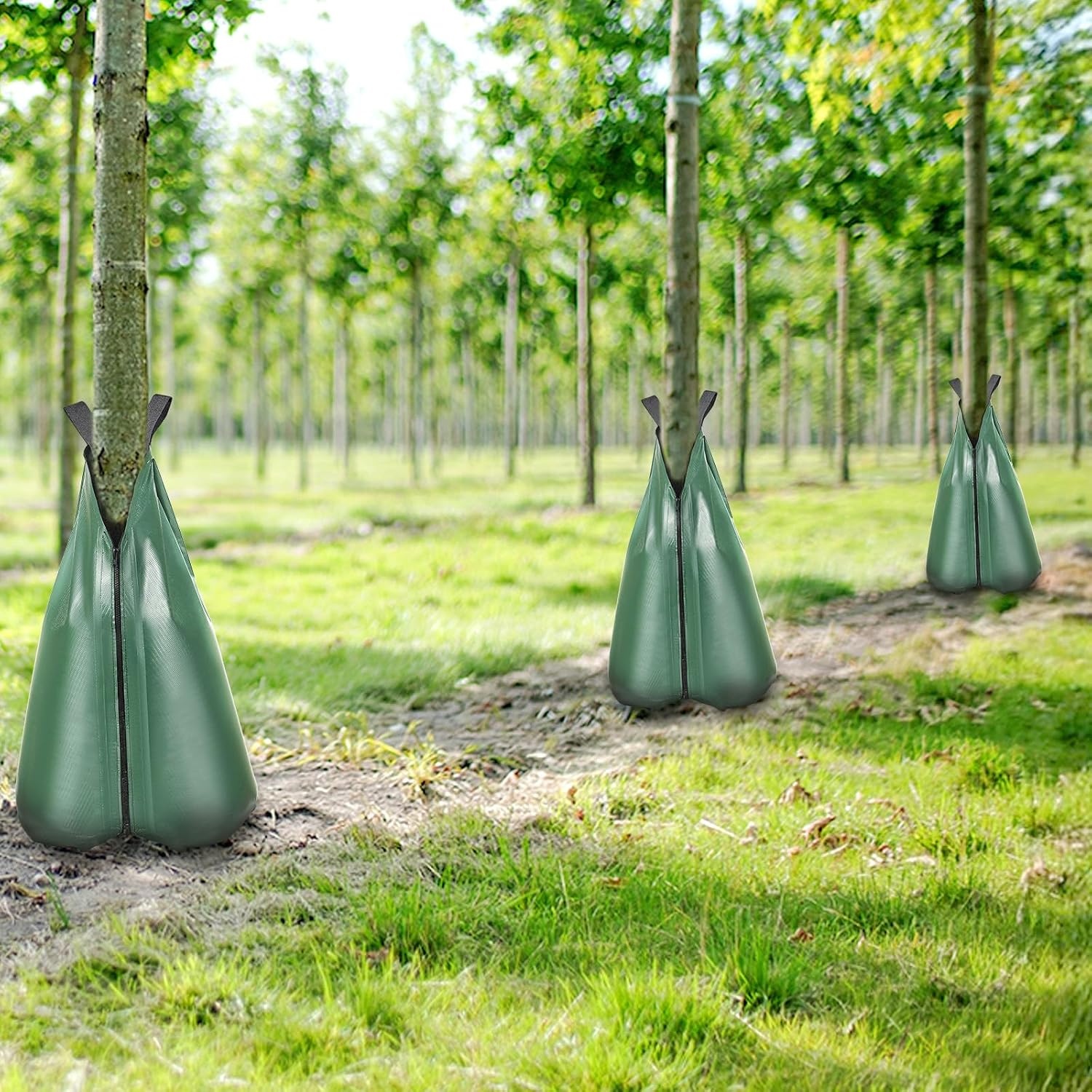 image:imageVEVOR Tree Watering Bag Slow Release 4 Pack 20 Gallons Tree Watering BagsRing Reusable Refillable Tree Irrigation Ring Water Bags Heavy Duty Watering System for Shrub Tree Root Drip Irrigation8Pcs 20Gal
