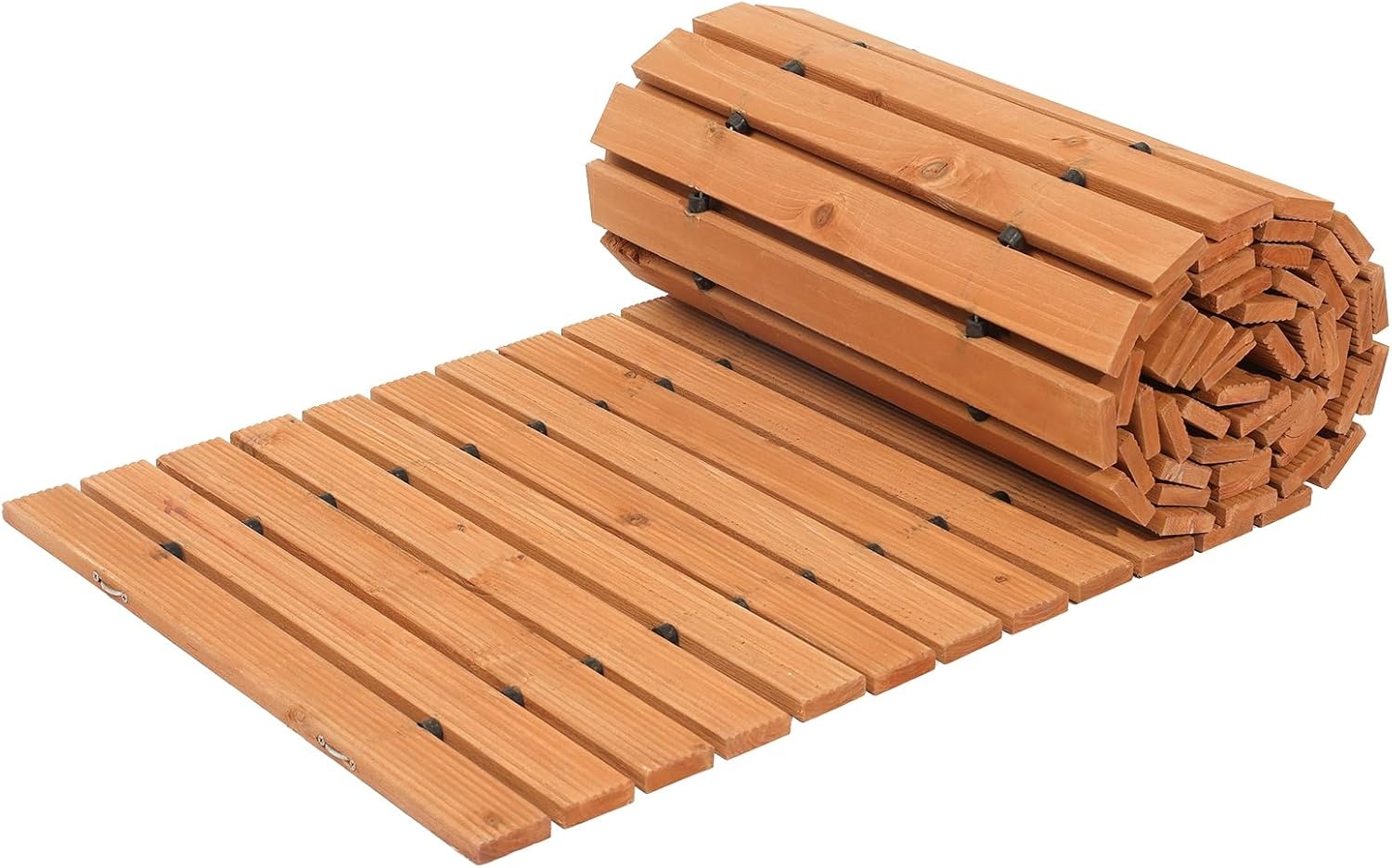 image:imageVEVOR Wooden Garden Pathway 8 ft L x 17 in W NonSlip Straight Garden Walkway Roll Out Cedar Outdoor Walkway Path with Wire Rope Connection Decorative Garden Paver for Backyard Wedding Party12ft17in